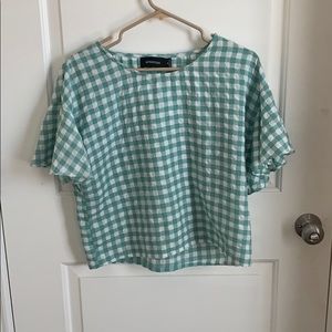 Mint green and white